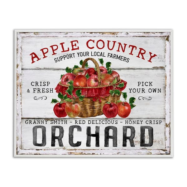 Rustic Apple Orchard by Creatif Belle White Framed Graphic Typography Art Print 16 in. x 20 in.