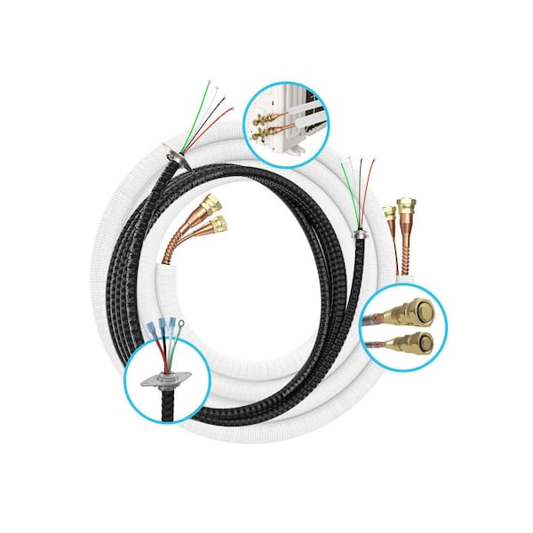 50 ft. Pre-Charged 3/8 in. x 5/8 in. No-Vac QuickConnect Line Set w/ DIY Pro Cable R454B -5th Gen DIY Mini-Split Systems