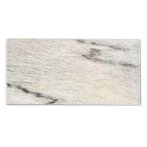 French Country Subway 4 in. x 8 in. White and Gray Glass Tile Sample