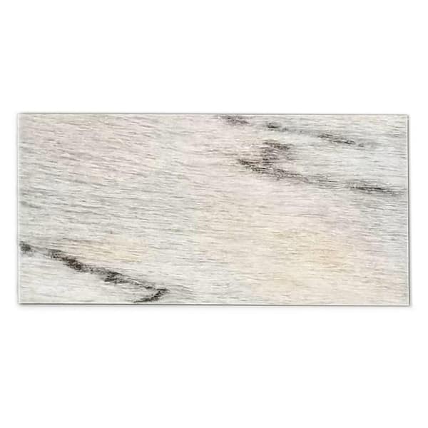 ABOLOS French Country Subway 4 in. x 8 in. White and Gray Glass Tile Sample