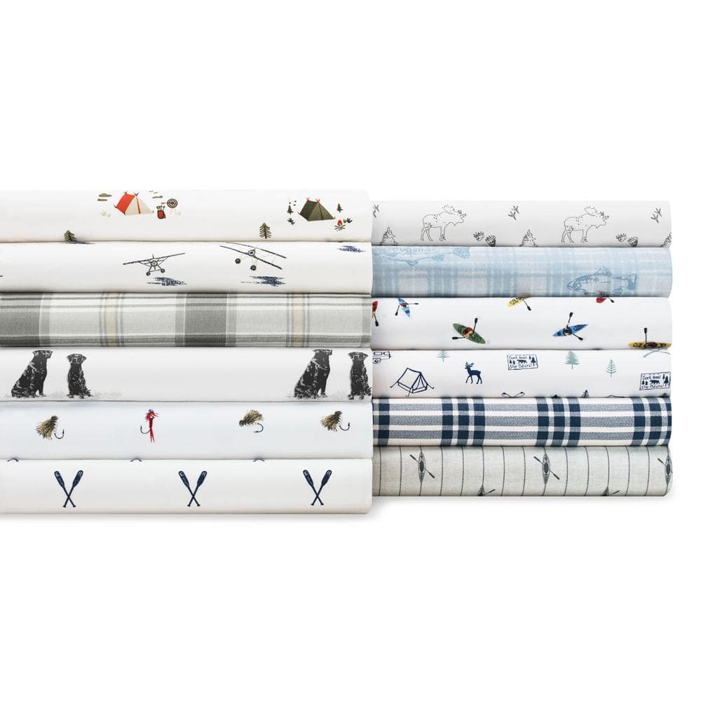 Twin White Cotton Percale Nautical Sheet Set