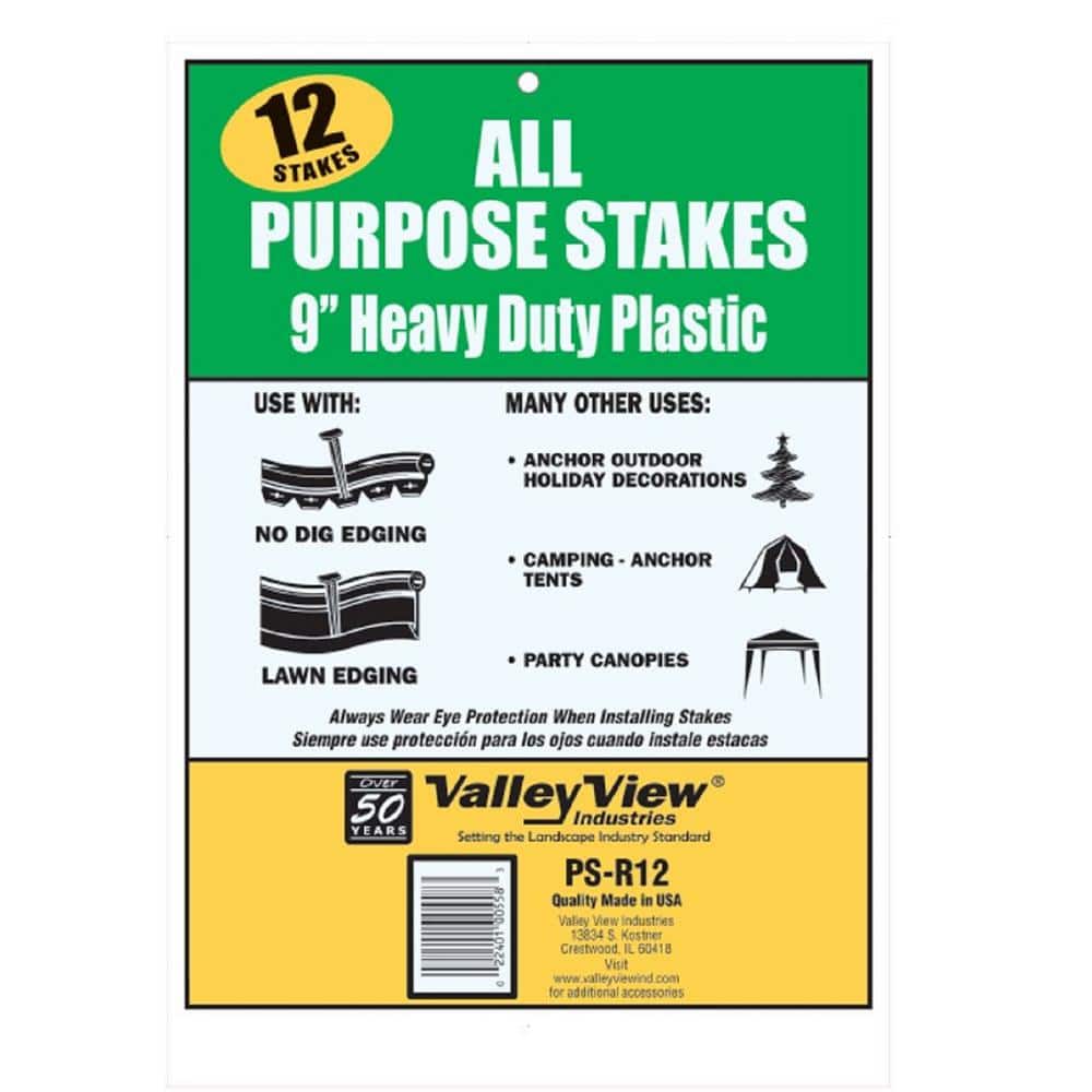 Black Heavy Duty Polypropylene Garden Stakes Set of 12