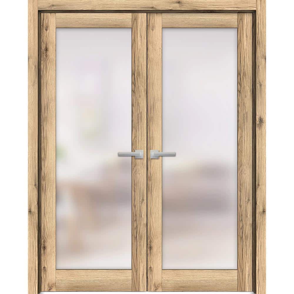 60 in. x 96 in. 2 Panel Oak Color Finished Solid Wood Sliding Door with Hardware price history on PriceWatchPro