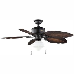 Nassau 52 in. Indoor/Outdoor LED Gilded Iron Wet Rated Ceiling Fan with Light Kit and 5 Weather Resistant Blades