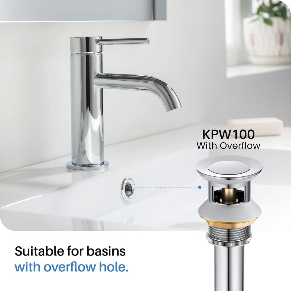 Chrome Single-Handle Modern Bathroom Faucet with Pop-Up Drain