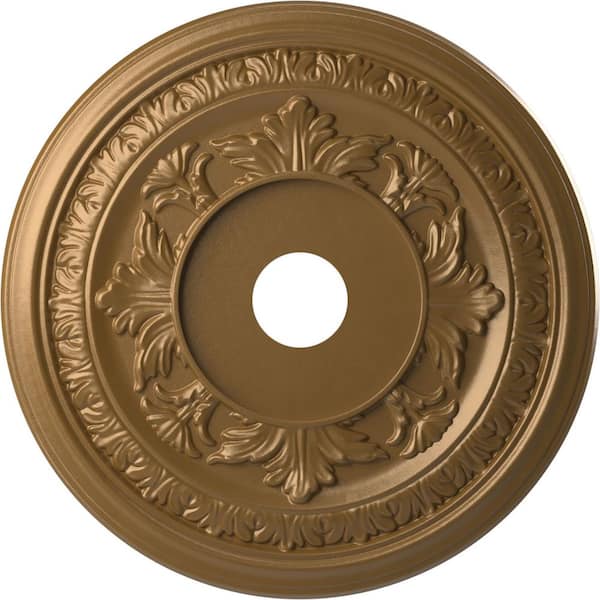 Ekena Millwork 22" OD x 3-1/2" ID x 1" P Baltimore Thermoformed PVC Ceiling Medallion (Fits Canopies up to 7-3/4"), Metallic Gold Rush