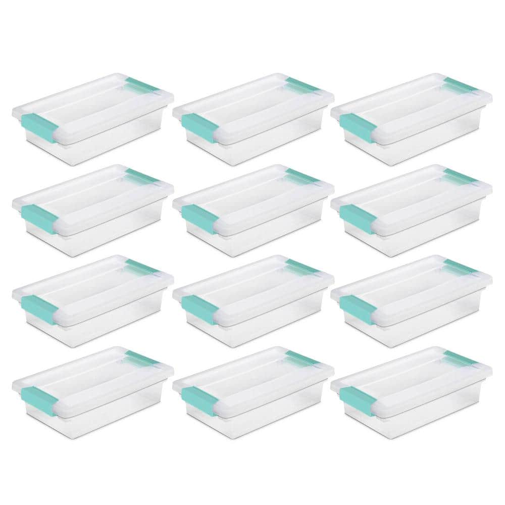 0.3 qt. Storage Box Small Clip Tote Container with Lid in Clear (12-Pack) price history on PriceWatchPro