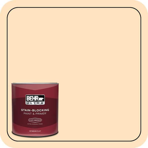 BEHR ULTRA 1 qt. #P240-1 Cheese Powder Extra Durable Flat Interior Paint & Primer