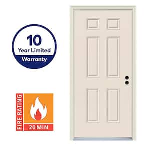 JELD-WEN 36 in. x 80 in. 6-Panel Primed 20 Minute Fire Rated Steel