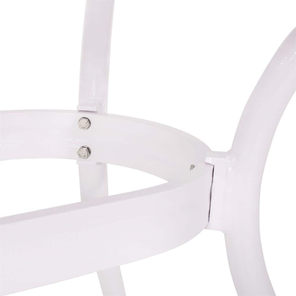 White Rectangular Cast Aluminum Outdoor Dining Table