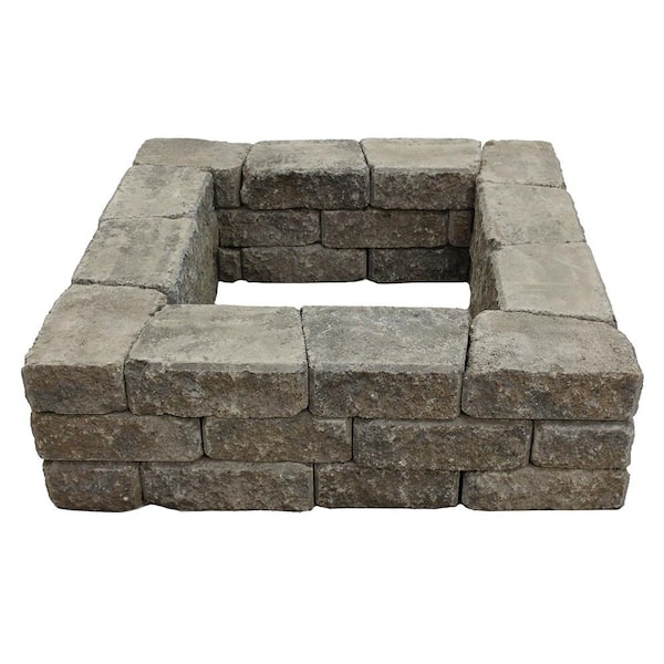 Mutual Materials StackStone 39 in. x 39 in. Concrete Fire Pit Wall Kit in Summit Blend