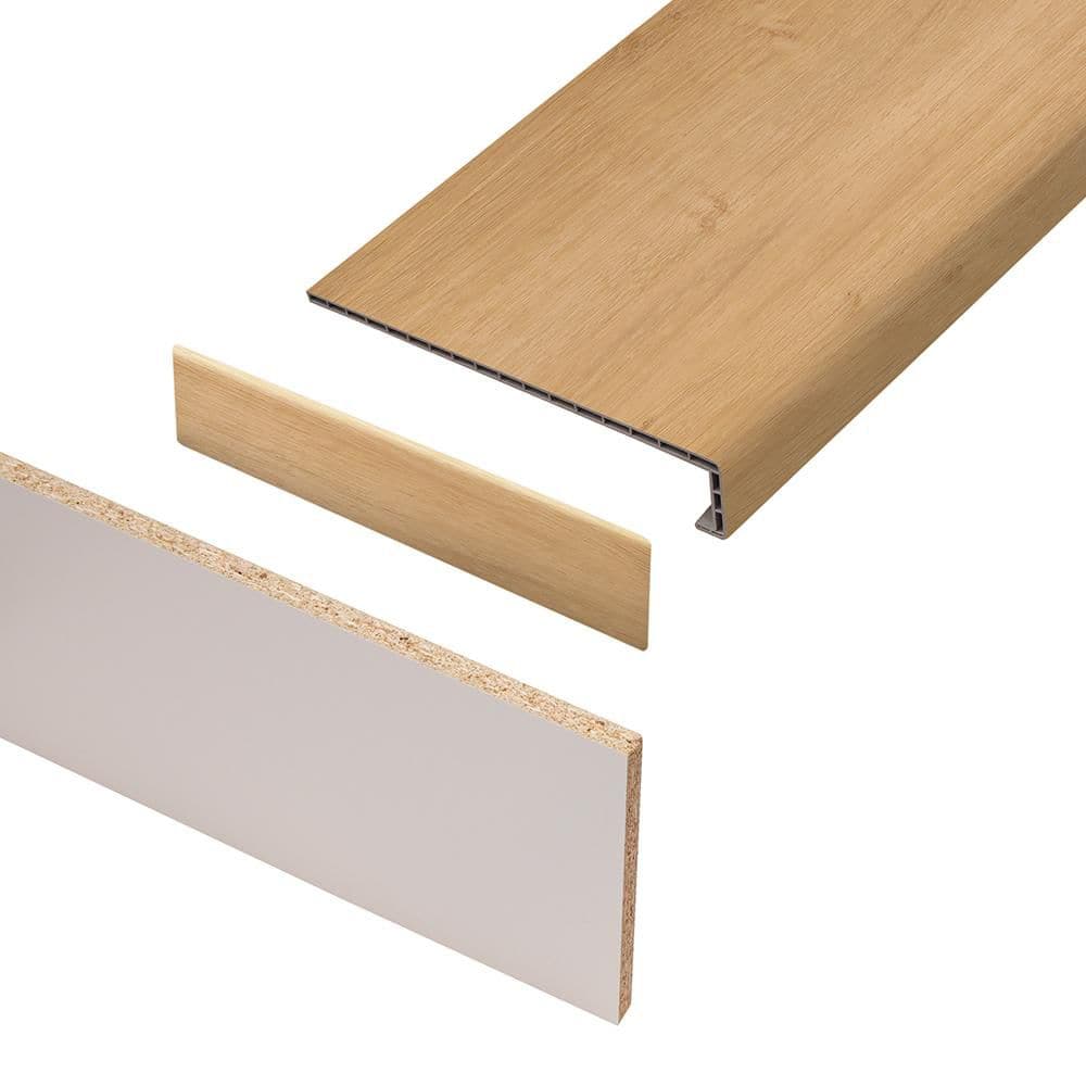 GLASTONBURY GROVE OAK 53mm x 48in x 12in Single Exact Match Square Nose Stair Tread + Riser Combo Kit price history on PriceWatchPro