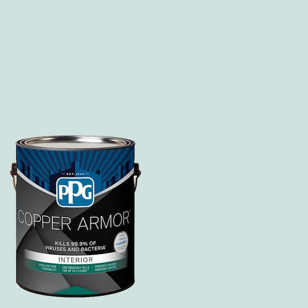 COPPER ARMOR 1 gal. PPG1147-2 Mountain Dew Eggshell Antiviral and Antibacterial Interior Paint with Primer