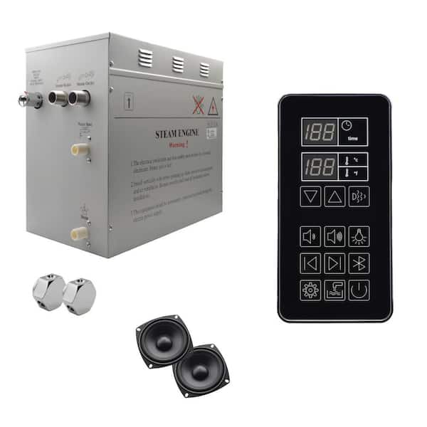 Superior SteamPoint Plus 12Kw Steam Bath Generator, Self-Draining with Bluetooth Digital Keypad in Black