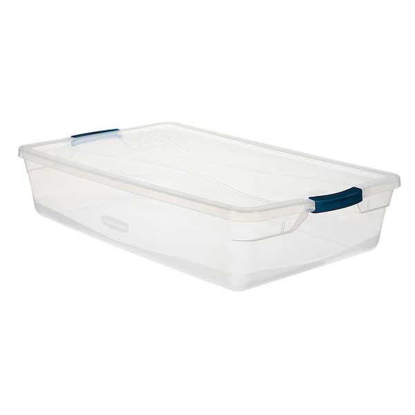 clear flat storage bins