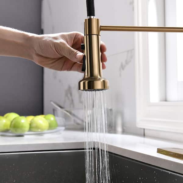 Tahanbath Single Handle Deck Mount Pull Down Sprayer Kitchen