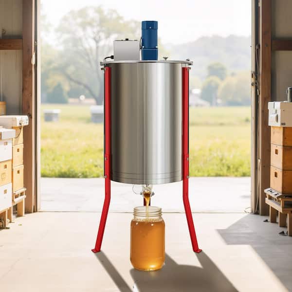 Powered Honey Harvester, 6-Frame Honey Rotator featuring Clear Cover, 140W Metal Honeycomb Cylinder Spinner