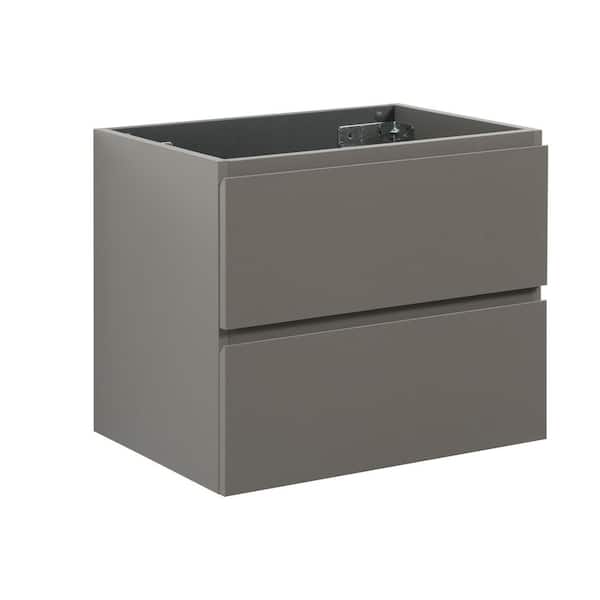 24 in. Wall mount Bath Vanity Cabinet without Top in Gray with two drawers Pre-assembled