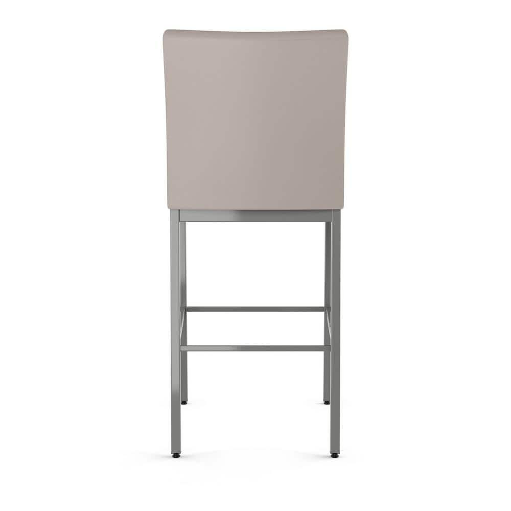 Elegant Cream Faux Leather & Black Metal Counter Stool, 26 In.