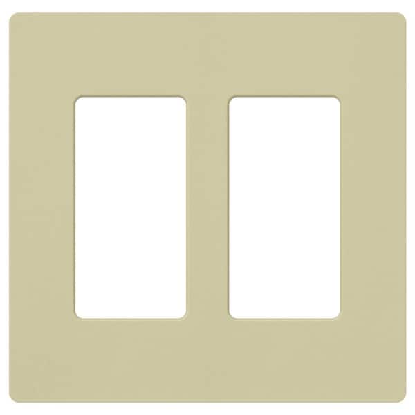 Lutron Claro 2 Gang Wall Plate for Decorator/Rocker Switches, Satin, Sage (SC-2-SA) (1-Pack)
