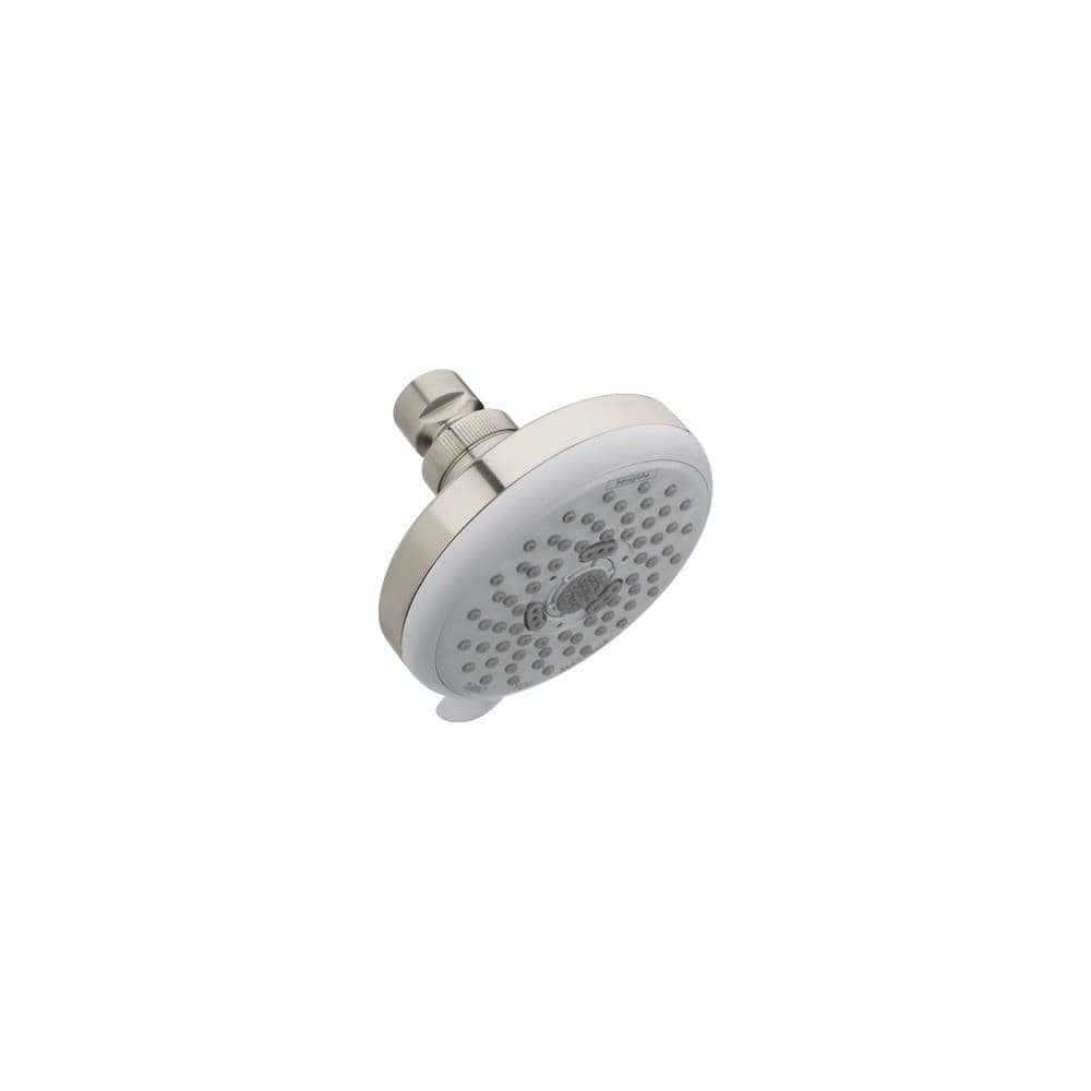 Croma 100 3 Spray Patterns 1.8 GPM 4 in. Single Wall Mount Fixed Shower Head in Brushed Nickel price history on PriceWatchPro