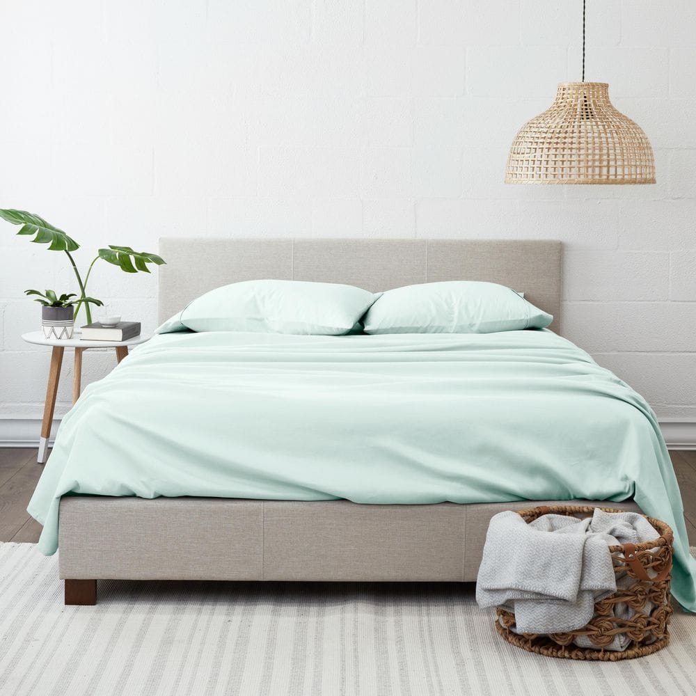 Mint Full Deep Pocket Solid Microfiber Bed Sheet Set