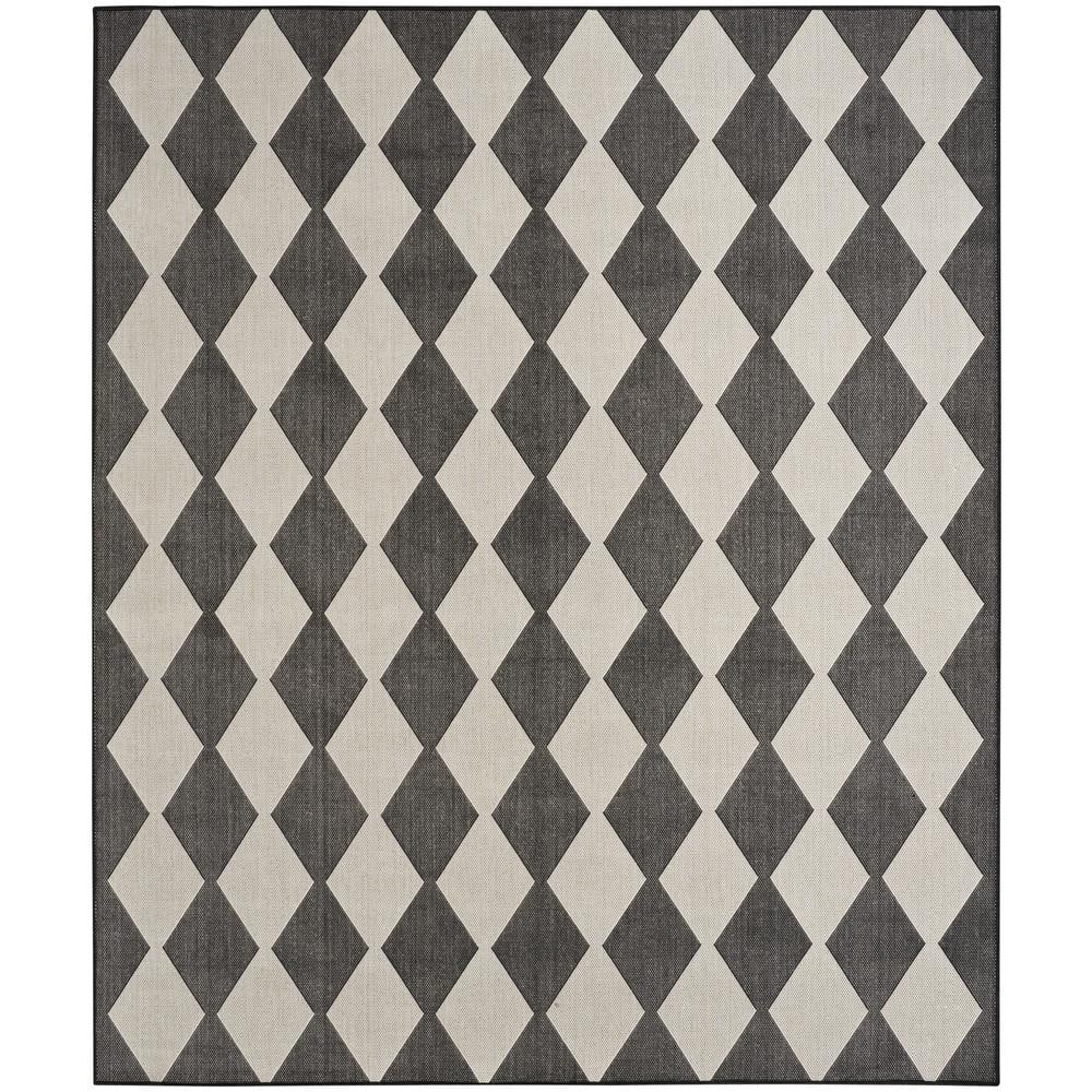 Positano Black and White Diamond 8' x 10' Outdoor Rug