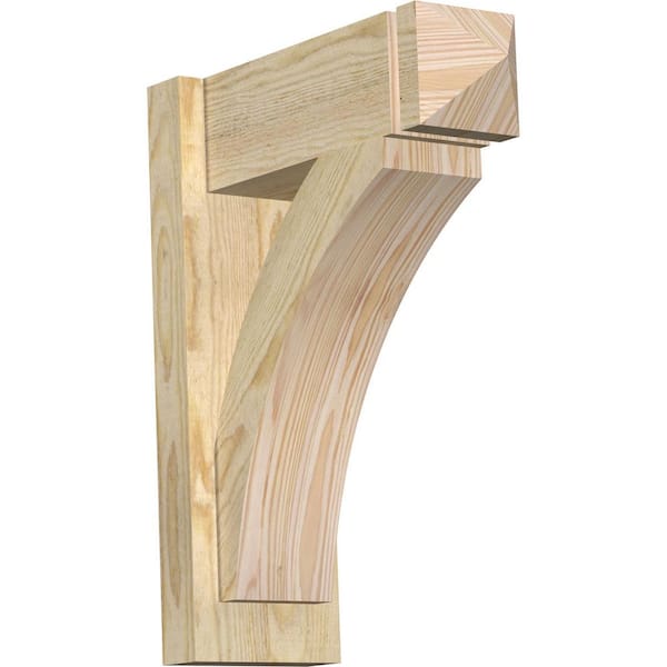 Ekena Millwork 6 in. x 20 in. x 16 in. Douglas Fir Thorton Arts and Crafts Rough Sawn Outlooker