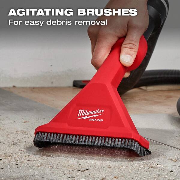Milwaukee - AIR-TIP 1-1/4 in. - 2-1/2 in. Rocking Utility Nozzle Attachment With Brushes For Wet/Dry Shop Vacuums (1-Piece)