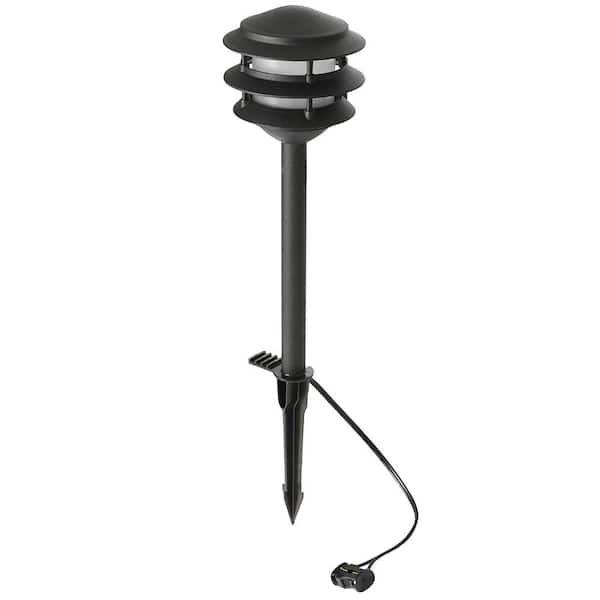 Hampton Bay Low Voltage Matte Black Outdoor Integrated LED Weather