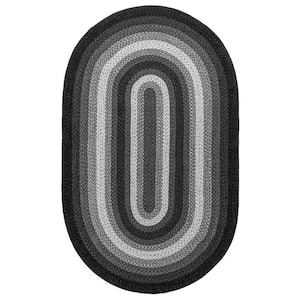 Sammy Braided Ombre Charcoal 4 ft. x 6 ft. Indoor/Outdoor Oval Rug