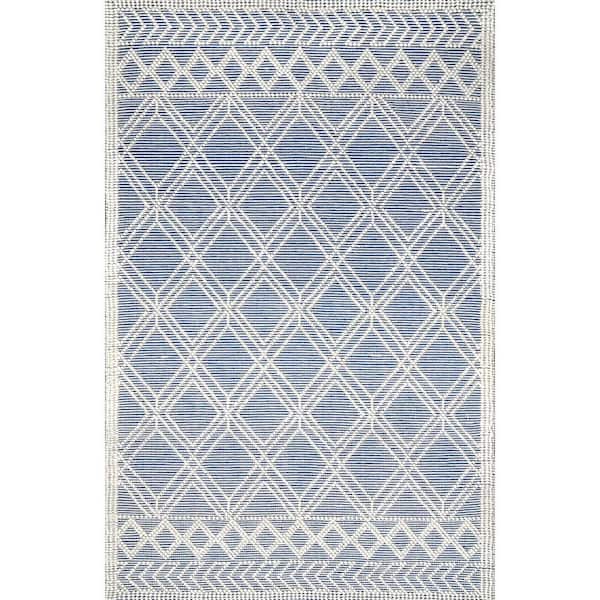 nuLOOM Natti Modern Trellis Blue 8 ft. x 10 ft. Area Rug