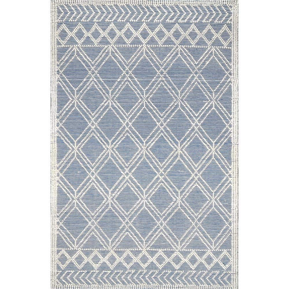 nuLOOM Natti Modern Trellis Blue 9 ft. x 12 ft. Area Rug VESR01D-860116 ...