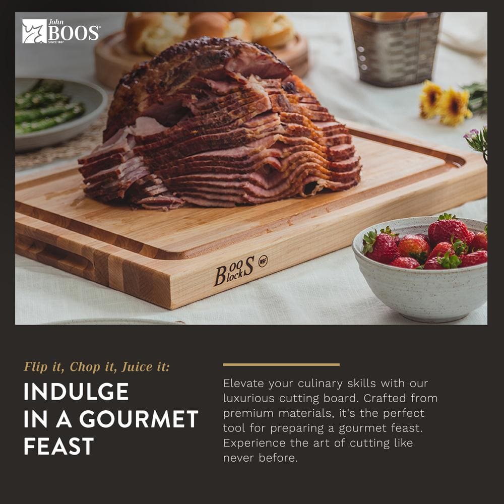 John Boos Large Maple Wood Cutting Board with Juice Groove