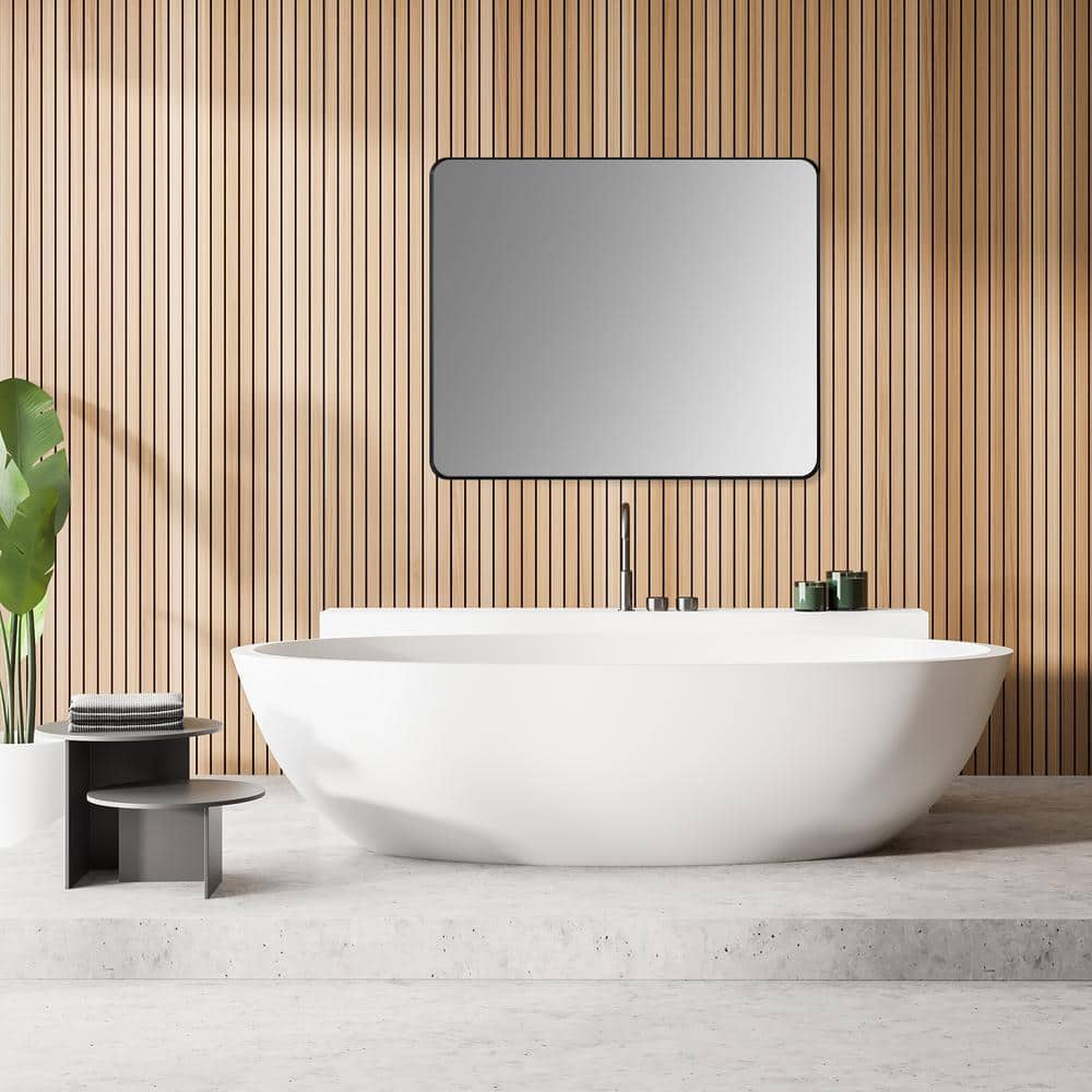 Elegante 36" Rectangular Silver Bathroom Vanity Mirror