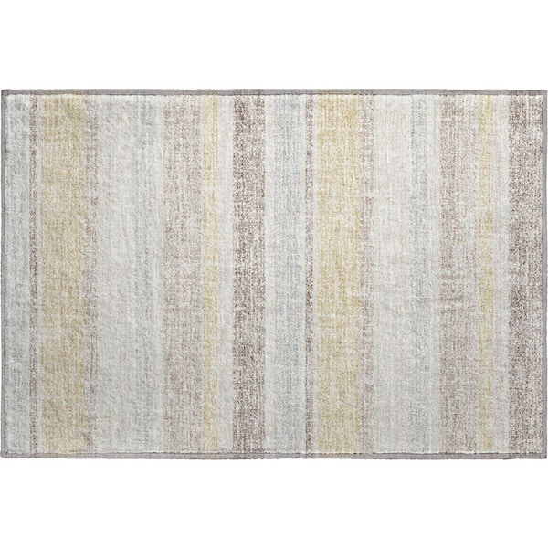 Mayfield Premium Machine Washable Abstract AMF2122 Ivory 2 ft. x 3 ft. Accent Rug