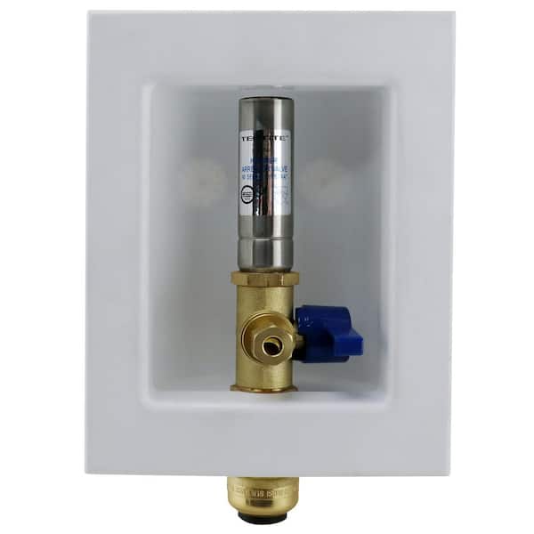 Tectite 1/2 in. Brass Push-to-Connect Ice Maker Outlet Box with Water Hammer Arrestor