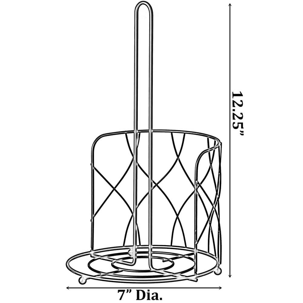 Freestanding Black Iron Paper Towel Holder Stand with Decorative Frame