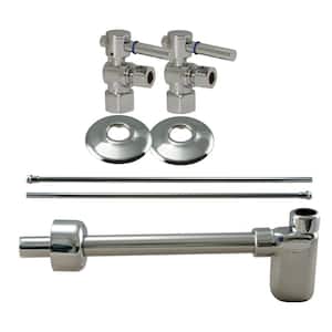 1/2 in. IPS Lever Handle Angle Stop Complete Pedestal Sink Installation Kit, Polished Nickel
