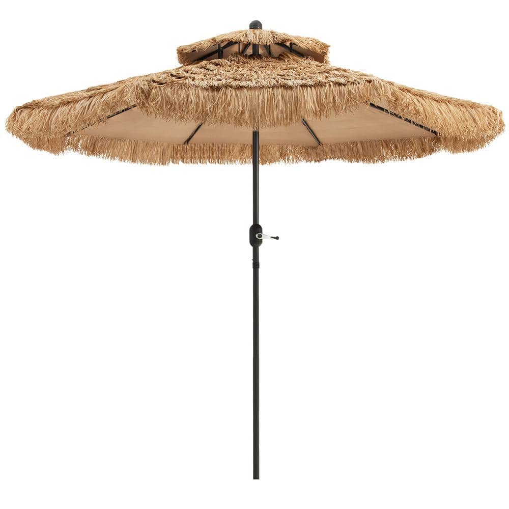 9 ft. Iron Thatched Tiki Beach Umbrella in Khaki price history on PriceWatchPro