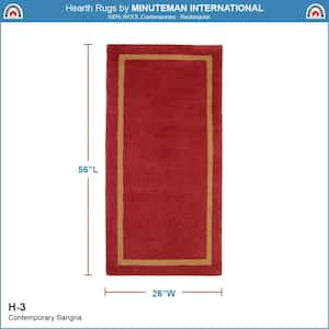 2 ft. x 4 ft. Contemporary Rectangular Hearth Rug, Sangria