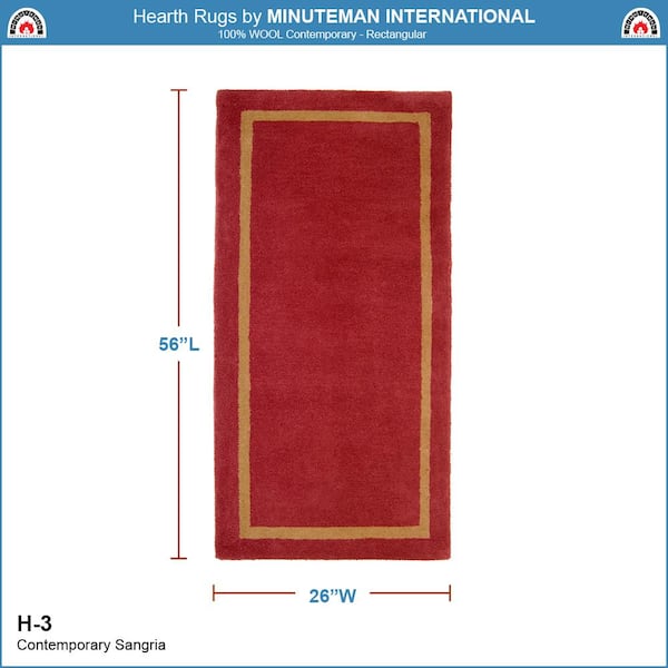 2 ft. x 4 ft. Contemporary Rectangular Hearth Rug, Sangria