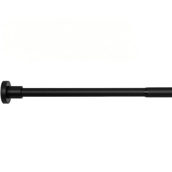 84 in. Heavy Duty Shower Rod in Matte Black, Stainless Steel Adjustable Shower Curtain Rod for Window Curtain
