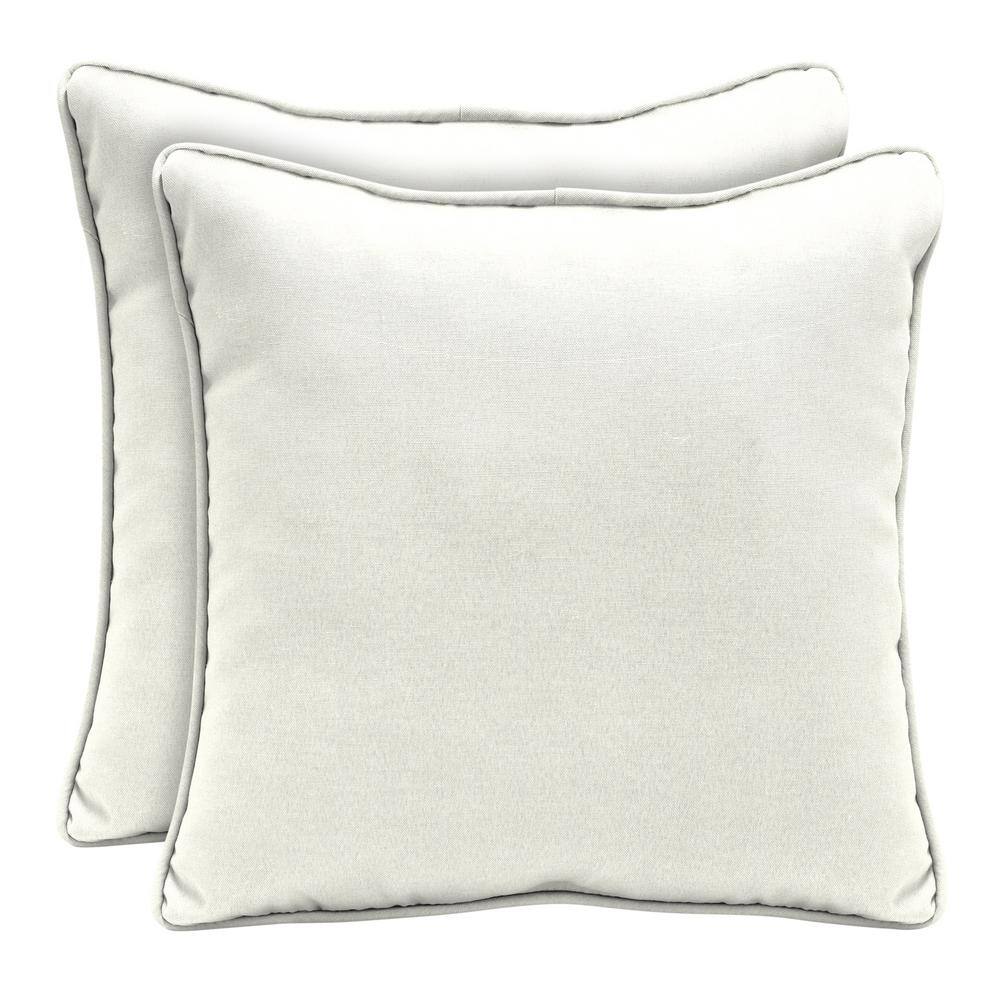 Home Decorators Collection Sunbrella Canvas White Square Outdoor Throw