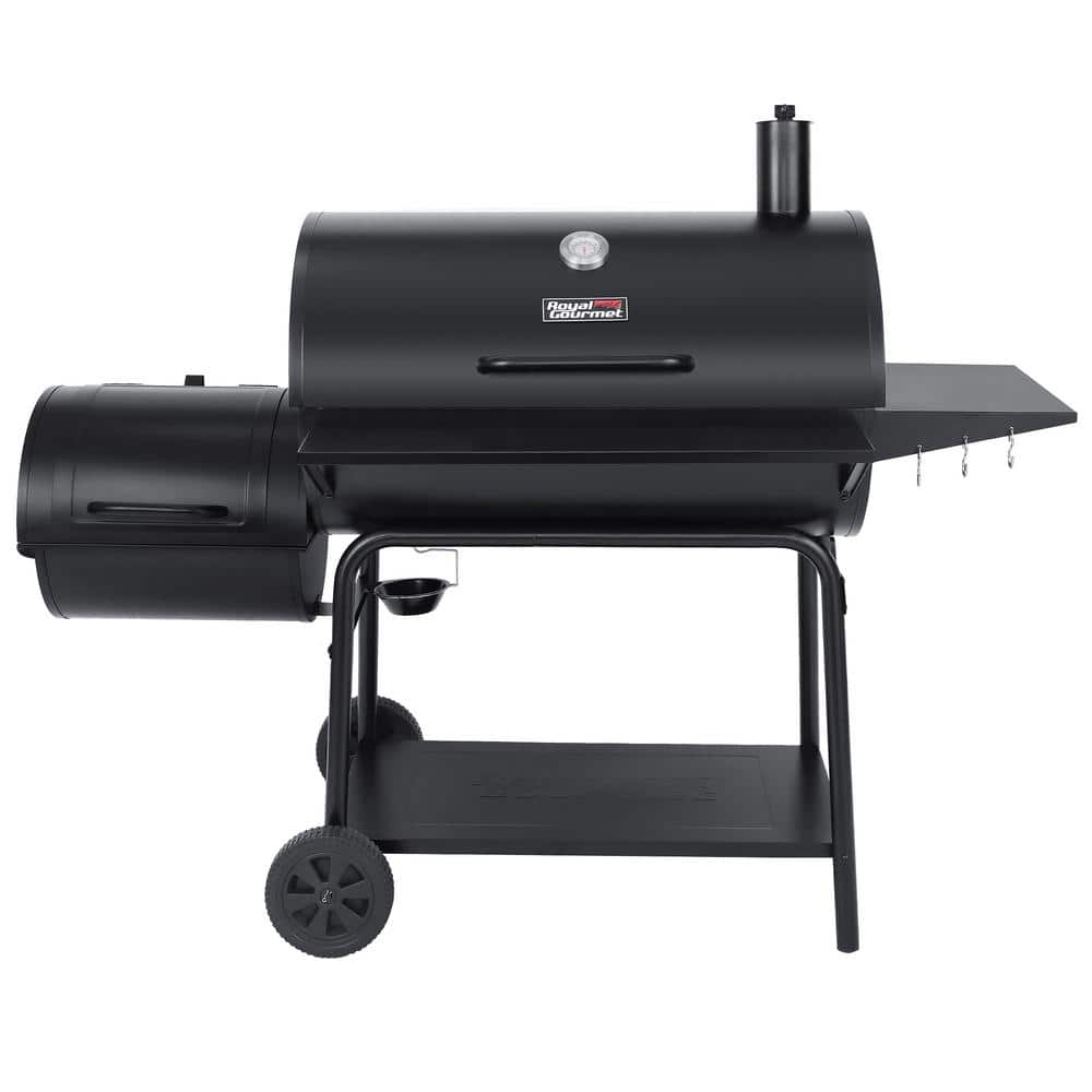 Royal Gourmet Charcoal Barrel Grill with Offset in Black CC2036F - The Home Depot