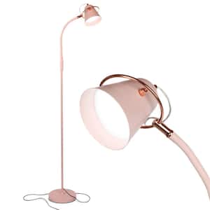 Zoey 65 in. Pastel Pink Industrial 1-Light Dimming and Color Temperature Adjustable LED Floor Lamp with Pink Cone Shade