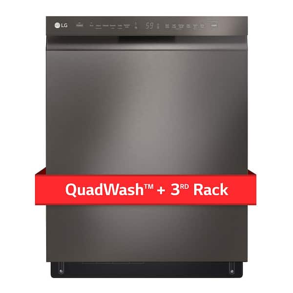LG 24 in. PrintProof Black Stainless Steel Front Control Dishwasher
