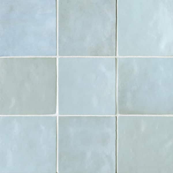 Bedrosians Cloe Square Glossy Baby Blue 5 in. x 5 in. Ceramic Wall Tile (10.83 sq. ft./Case)