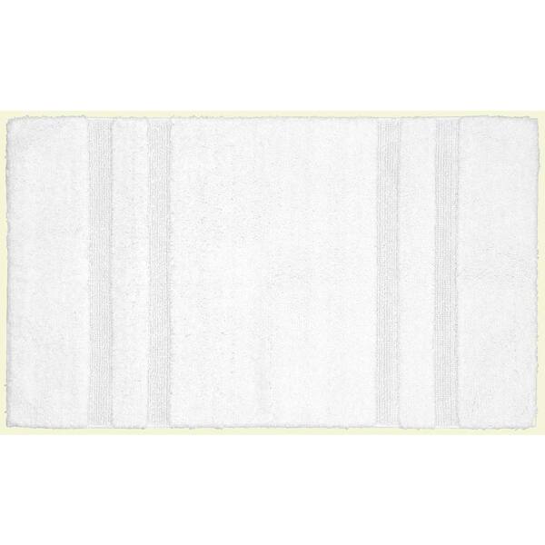 Garland Rug Majesty Cotton White 24 in. x 40 in. Washable Bathroom Accent Rug