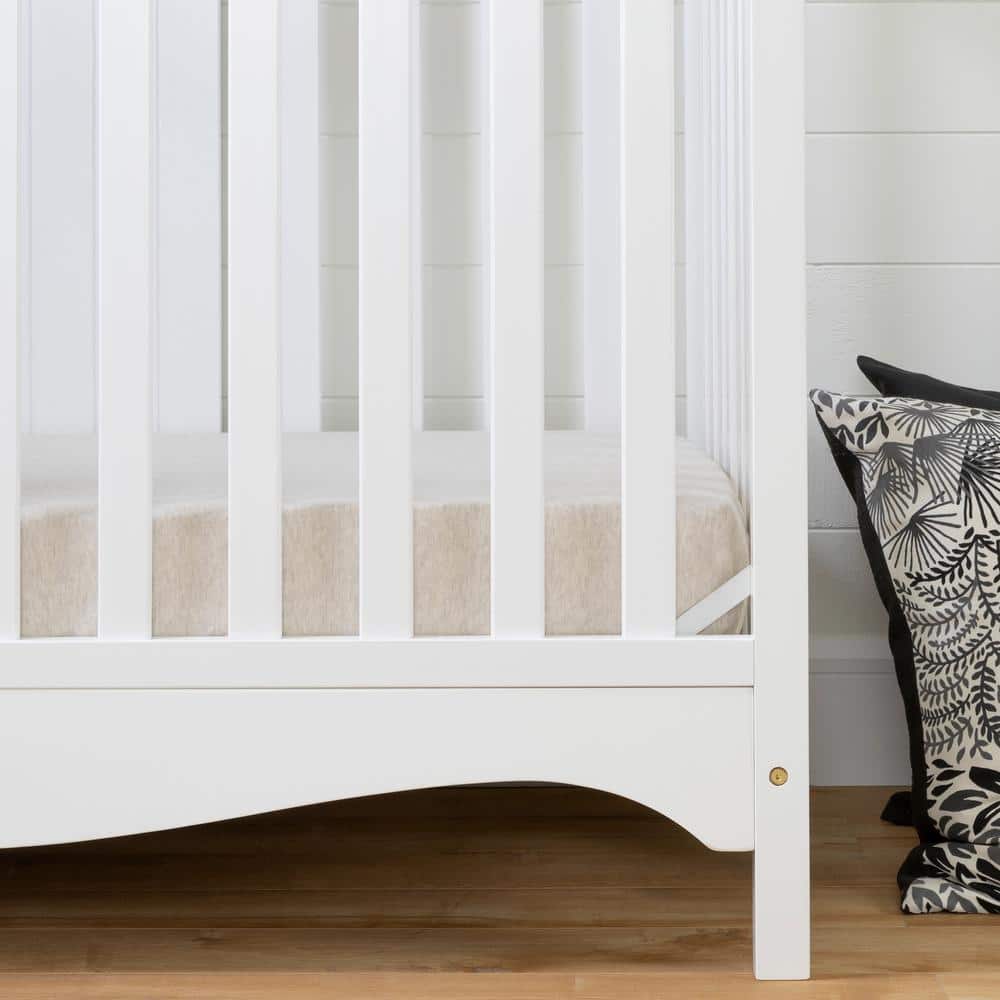Savannah White Convertible Baby Crib with Toddler Rail